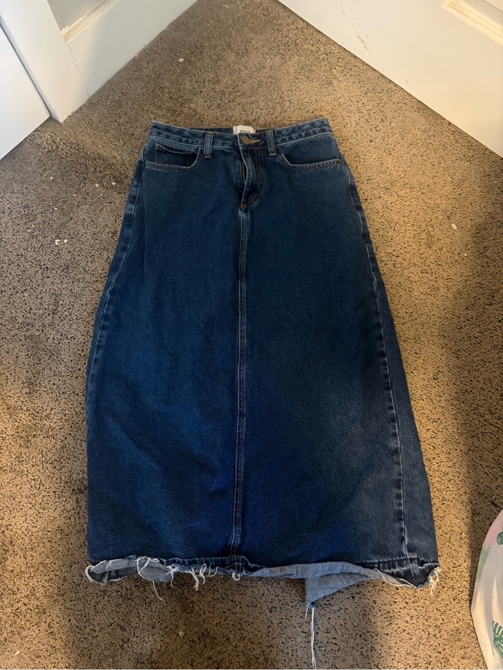 BDG Dark Blue Denim Midi Skirt